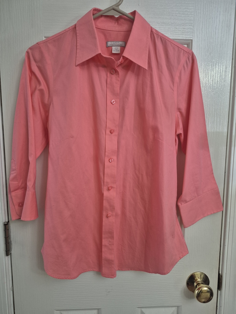 Cotton Blend Pink Button-Down Shirt — Classic Collared Shirt